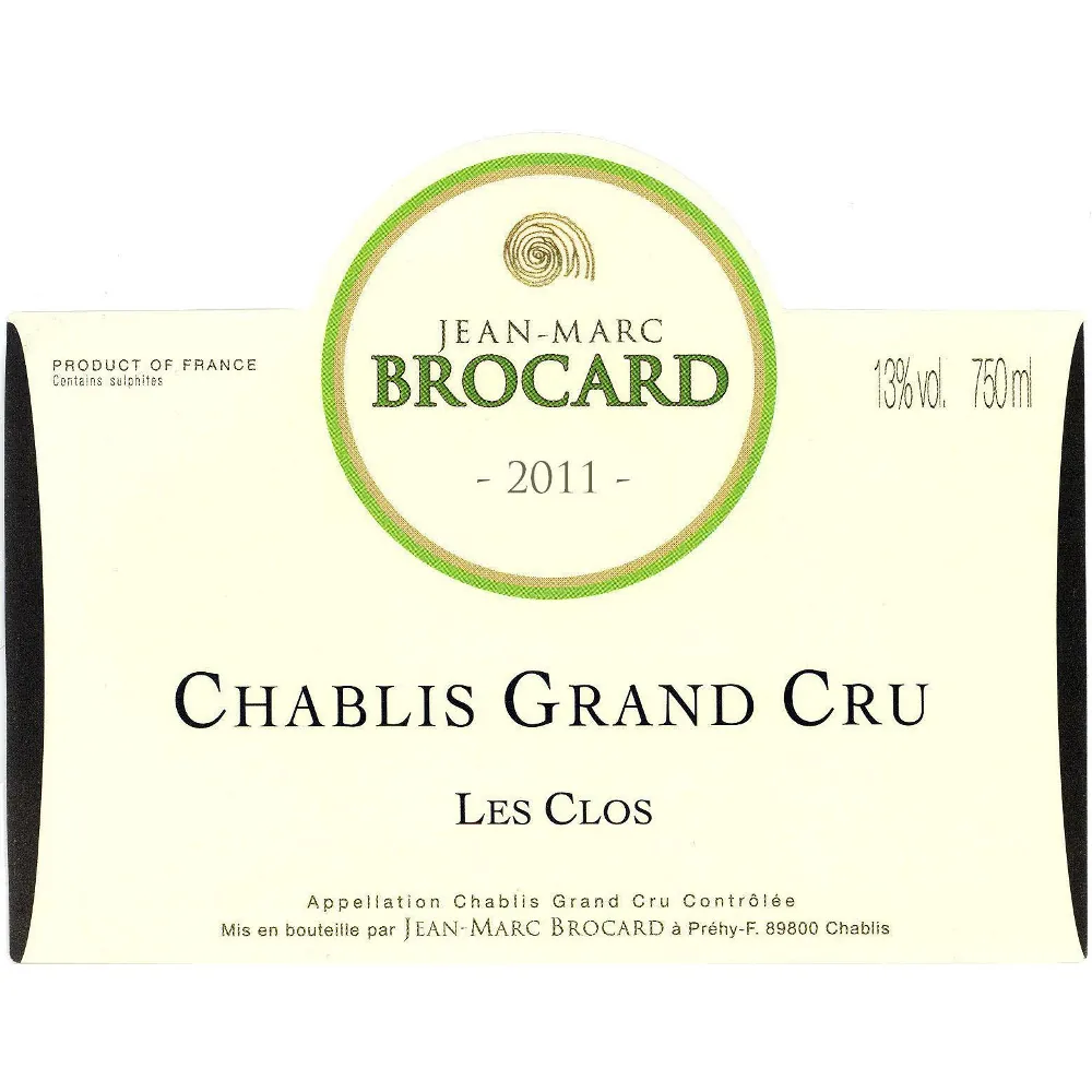 Brocard Les Clos Grand Cru Chablis Bottle