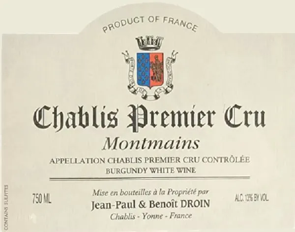 Chablis Montmains Premier Cru Bottle