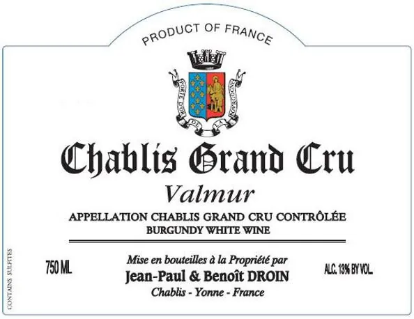 Chablis Valmur Grand Cru Bottle