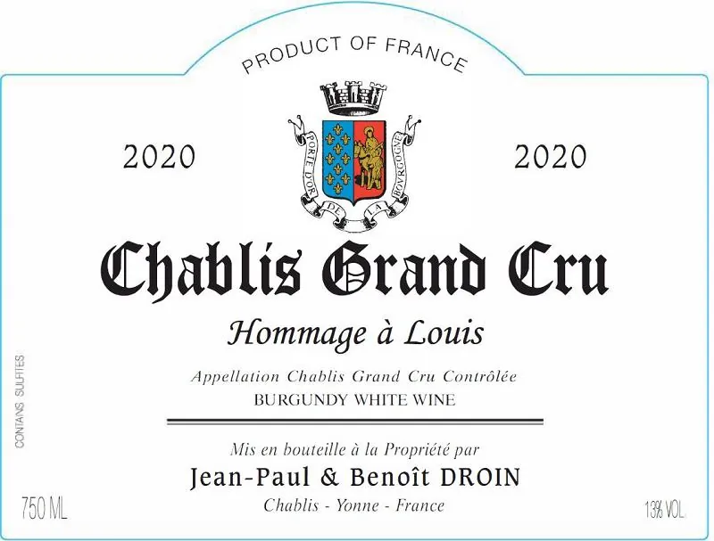 Hommage a Louis Chablis Grand Cru Bottle