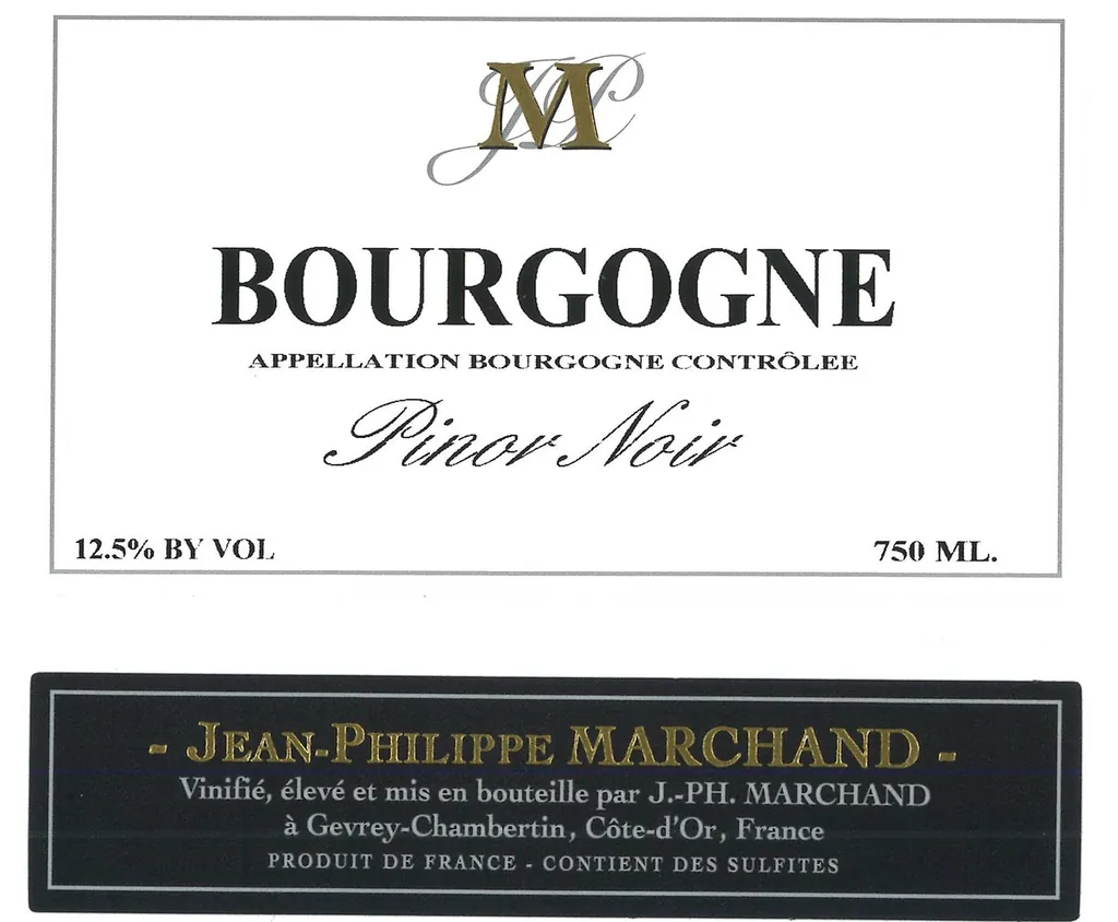 Bourgogne Pinot Noir Bottle