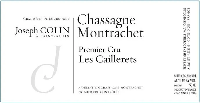 Chassagne-Montrachet En Cailleret Premier Cru Bottle