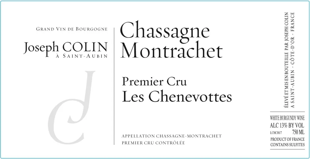 Chassagne-Montrachet Les Chenevottes Premier Cru Bottle