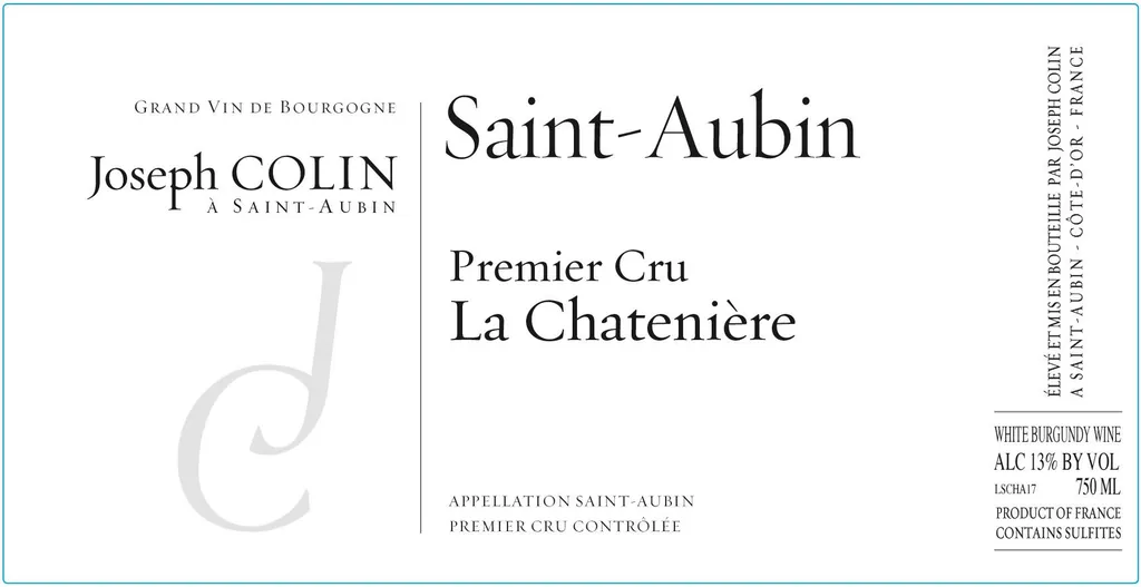 St-Aubin La Chateniere Premier Cru Bottle