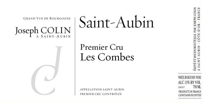 St-Aubin Les Combes Premier Cru Bottle
