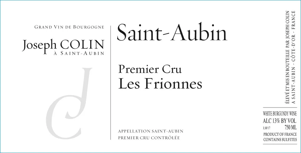 St-Aubin Les Frionnes Premier Cru Bottle