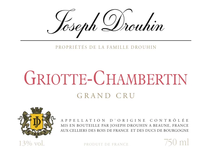 Griotte Chambertin Grand Cru Bottle