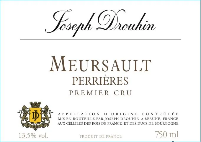 Meursault Perrieres Premier Cru Bottle