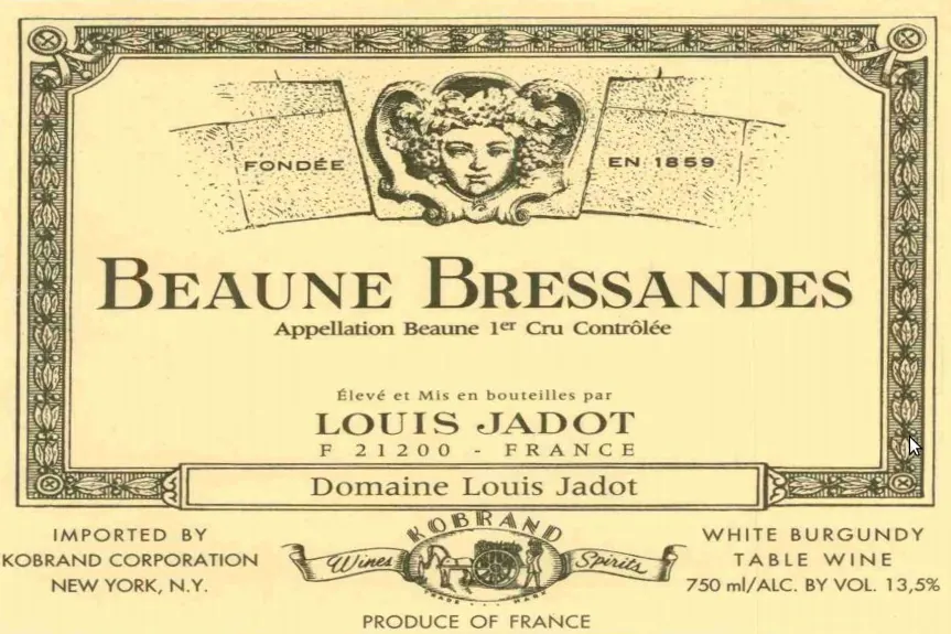 Beaune Bressandes Premier Cru Bottle
