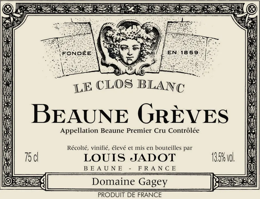 Beaune Greves Le Clos Blanc Premier Cru Bottle