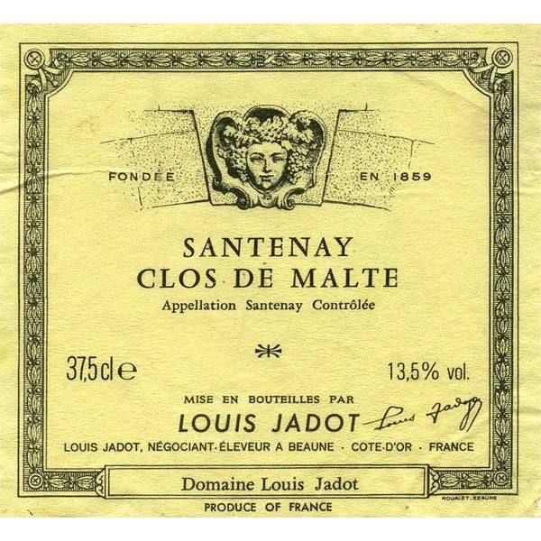 Santenay Clos de Malte Blanc Bottle