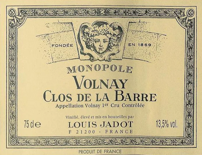 Volnay Clos de la Barre Premier Cru Bottle