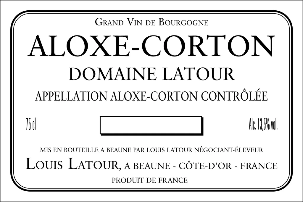 Aloxe-Corton Domaine Latour Bottle