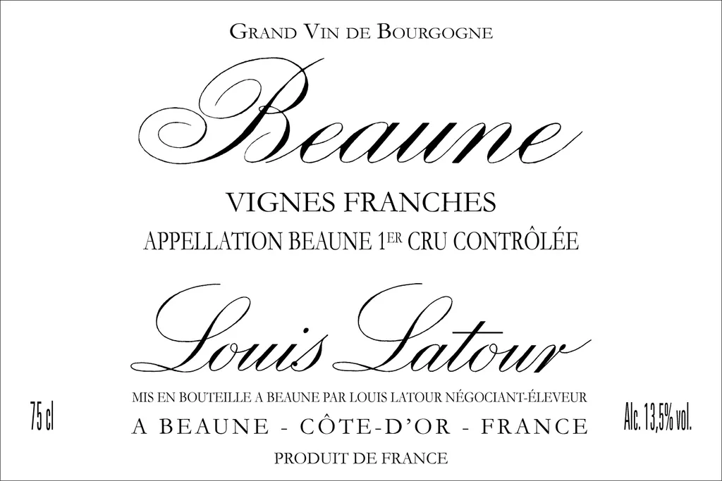 Beaune Vignes Franches Premier Cru Bottle