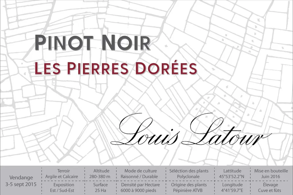 Les Pierres Dorees Pinot Noir Bottle