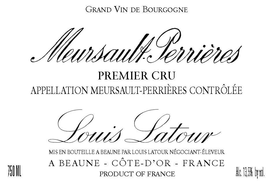Meursault Perrieres Premier Cru Bottle