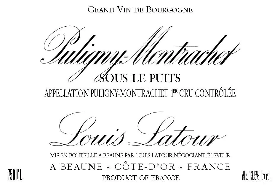 Puligny-Montrachet Sous le Puits Premier Cru Bottle