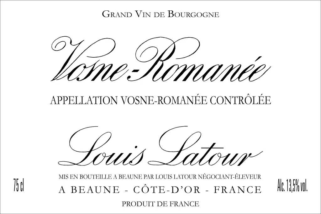 Vosne-Romanee Bottle