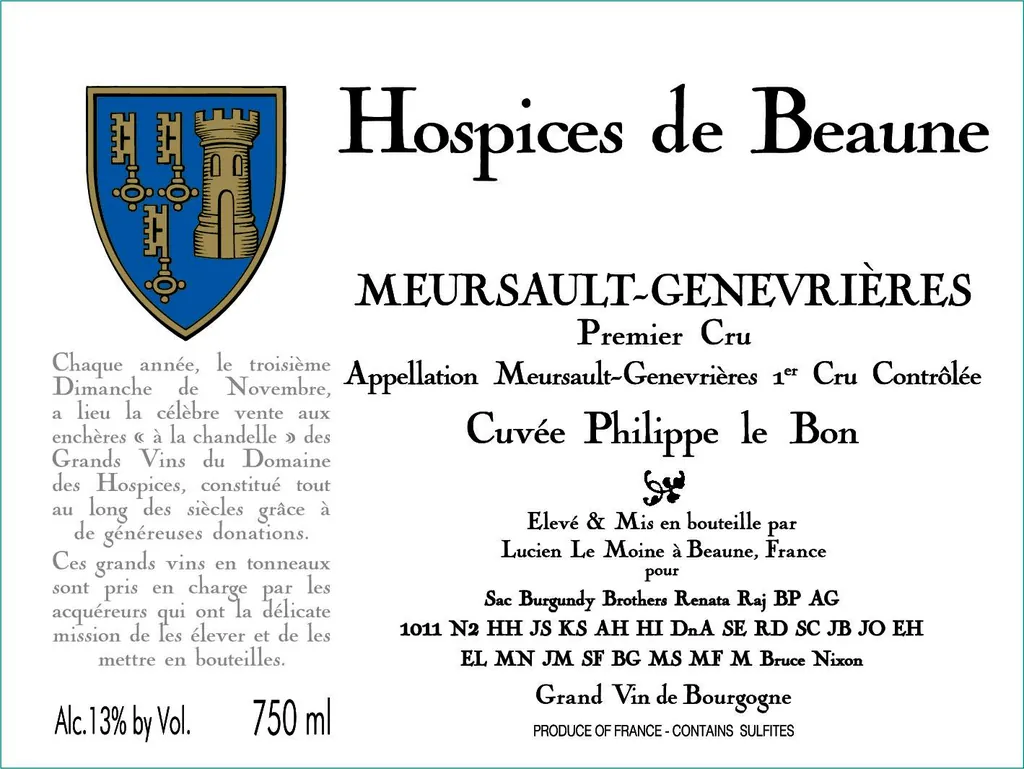 Meursault Genevrieres Premier Cru Bottle