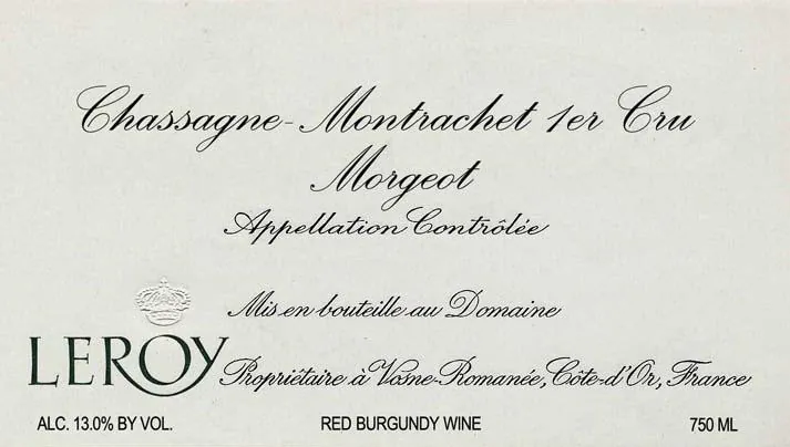 Chassagne-Montrachet Premier Cru Bottle