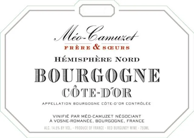 Bourgogne Rouge Hemisphere Nord Bottle