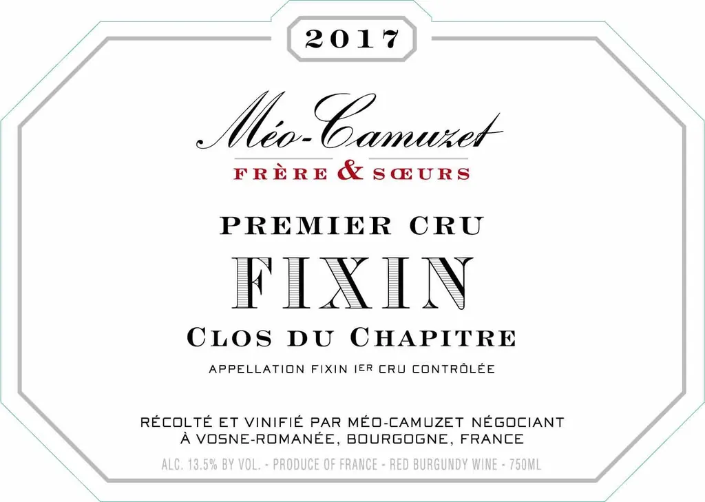 Fixin Clos du Chapitre Premier Cru Bottle