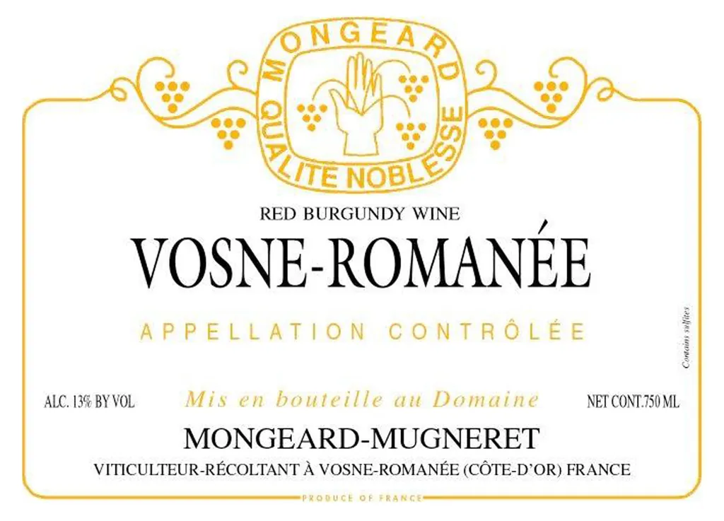 Vosne-Romanee Bottle