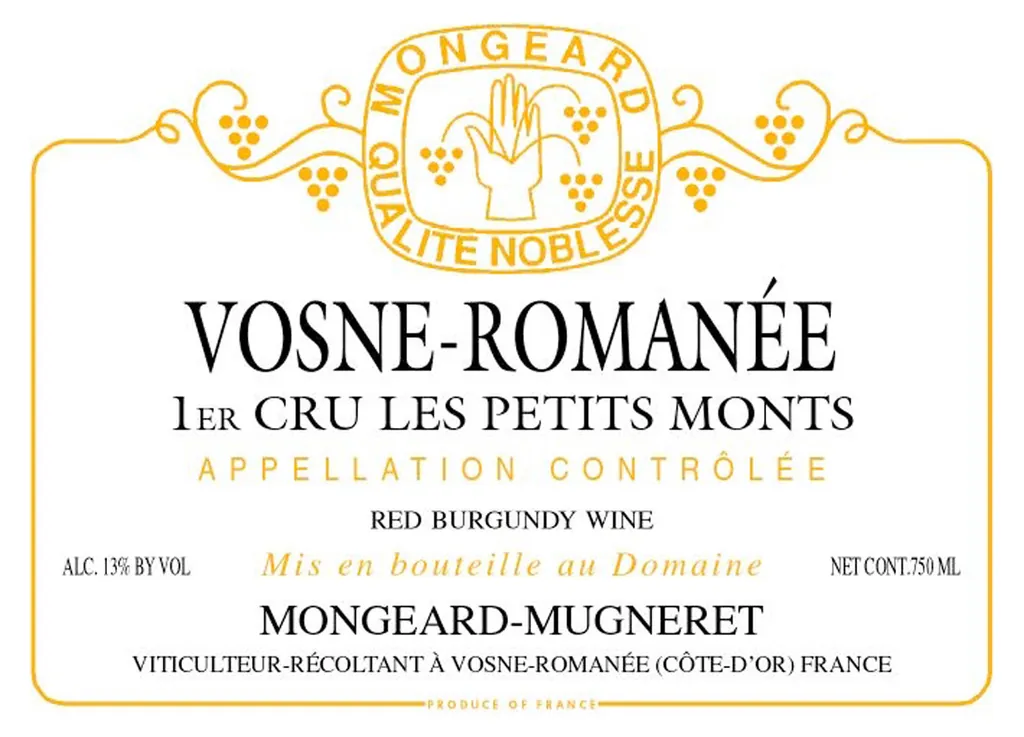 Vosne-Romanee Les Petits Monts Premier Cru Bottle