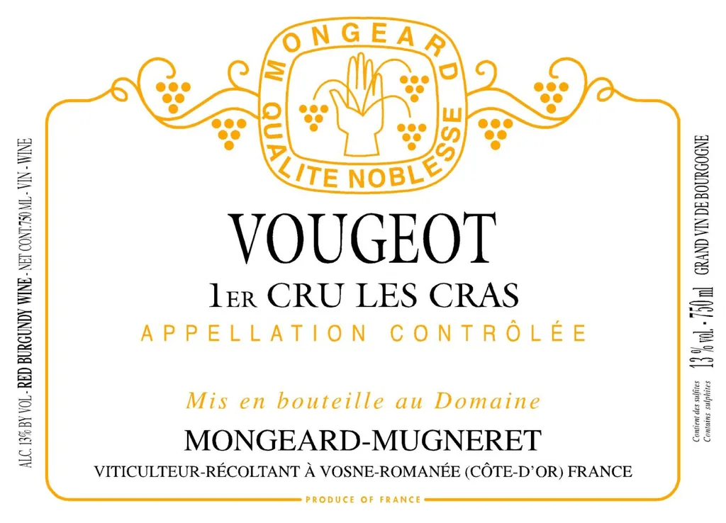 Vougeot Les Cras Premier Cru Bottle
