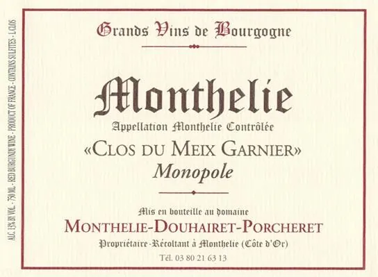 Clos du Meix Garnier Bottle