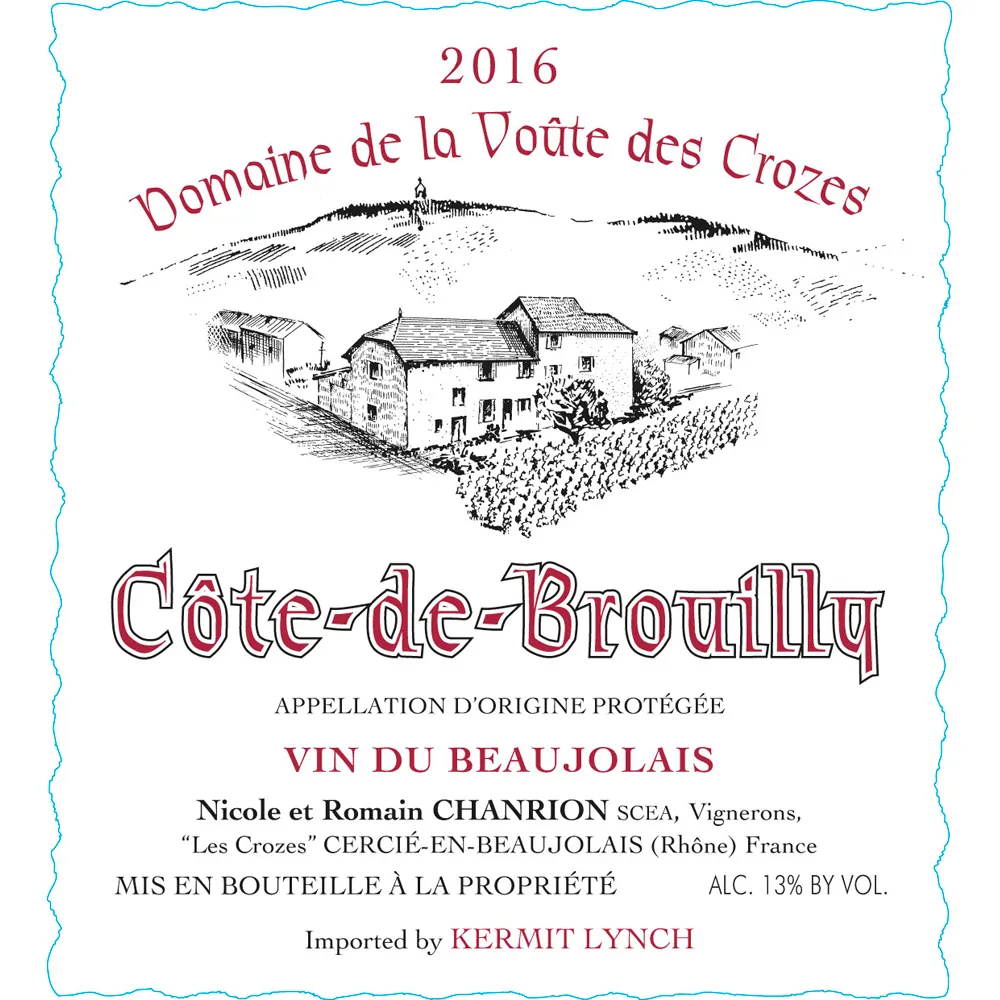 Domaine de la Voute des Crozes Cote de Brouilly Bottle