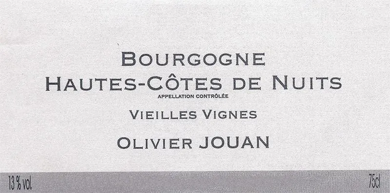 Bourgogne Hautes Cotes de Nuits Bottle