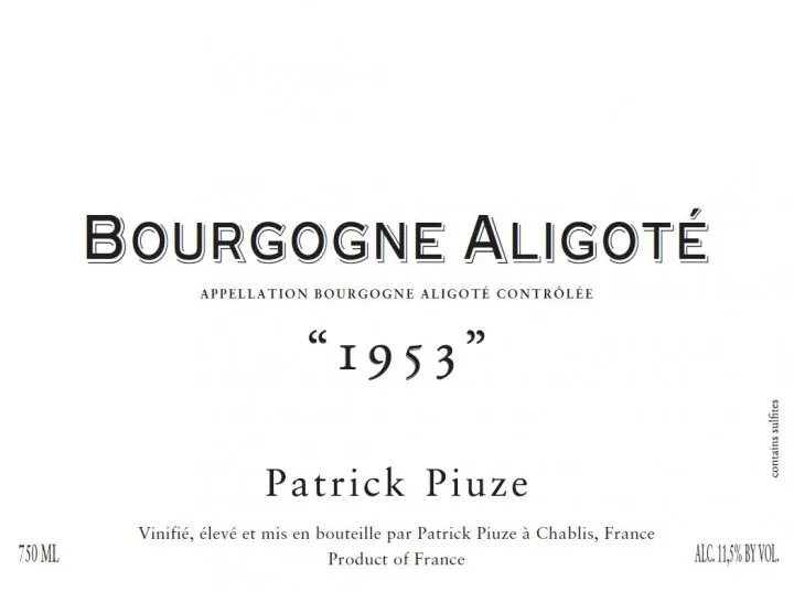 Bourgogne Aligote Bottle