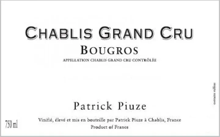 Chablis Bougros Grand Cru Bottle