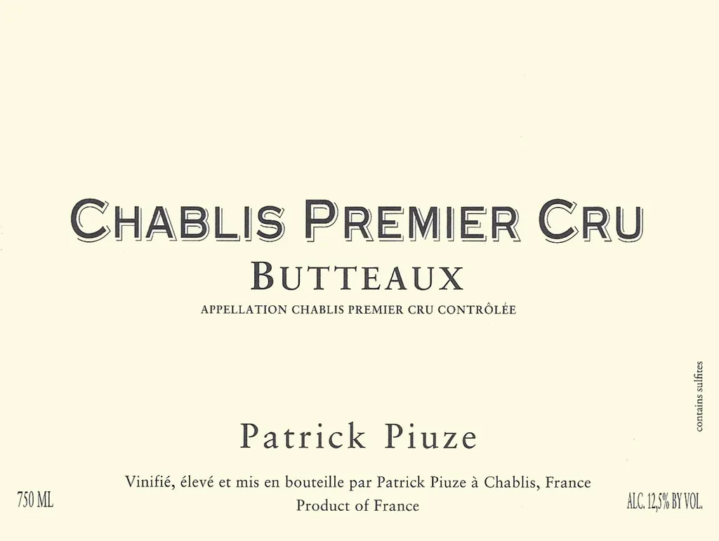 Chablis Butteaux Premier Cru Bottle