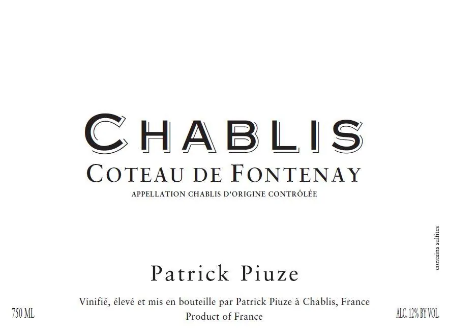 Chablis Coteau de Fontenay Bottle