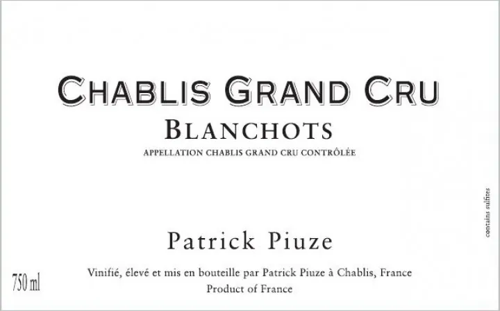 Chablis Grand Cru Blanchots Bottle