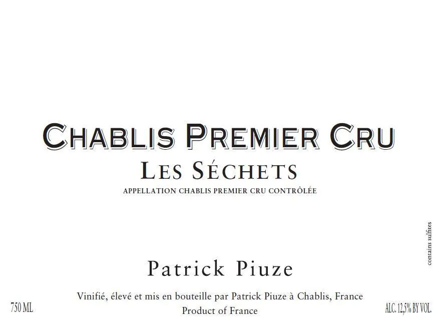 Chablis Les Sechets Premier Cru Bottle