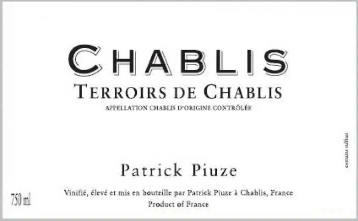 Chablis Terroir de Chablis Bottle