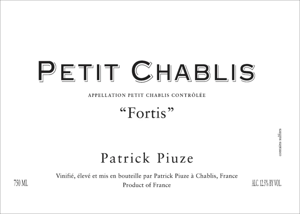 Petit Chablis Fortis Bottle