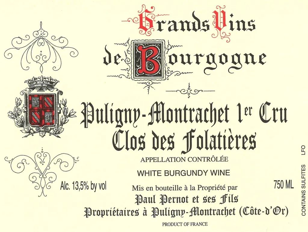 Puligny-Montrachet Folatieres Premier Cru Bottle