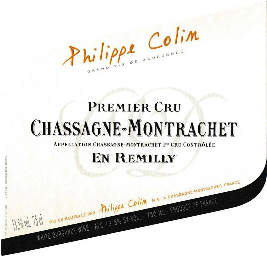 Chassagne-Montrachet En Remilly Premier Cru Bottle