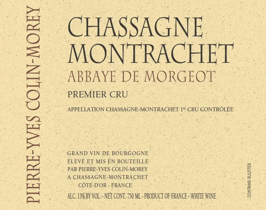 Chassagne-Montrachet Abbaye de Morgeot Premier Cru Bottle