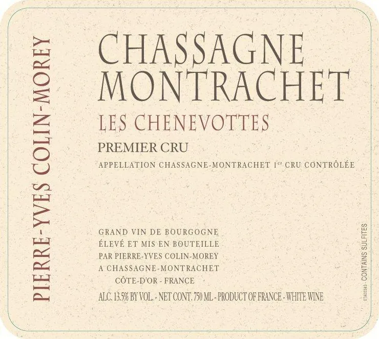 Chassagne-Montrachet Les Chenevottes Premier Cru Bottle