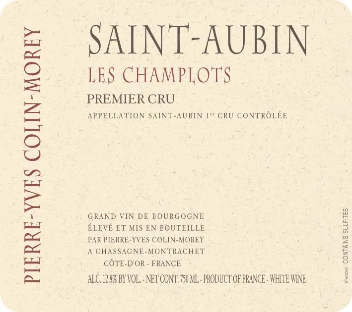 St-Aubin Les Champlots Premier Cru Bottle
