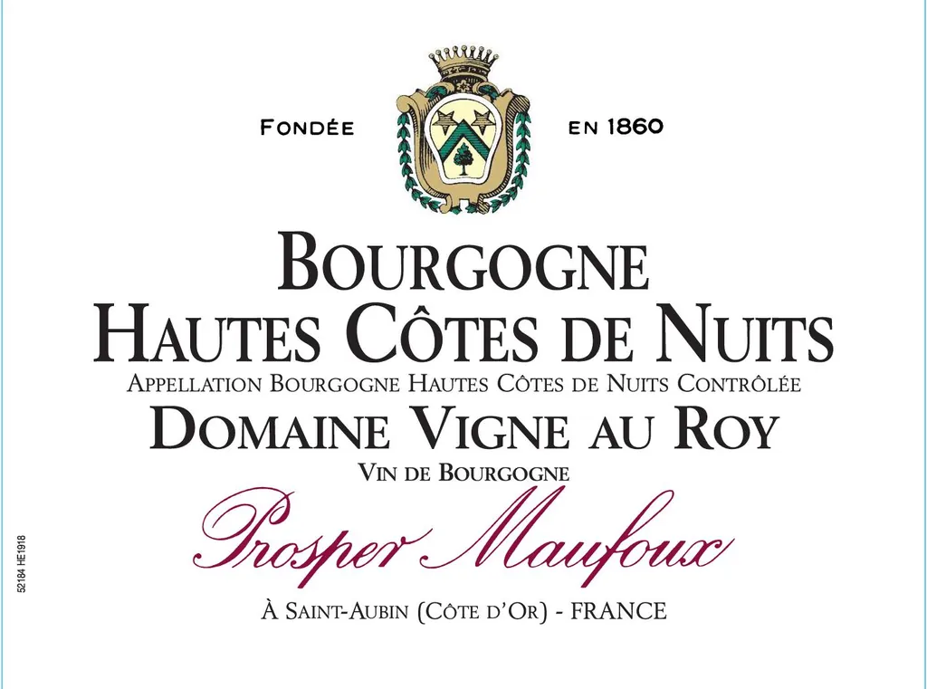 Hautes Cotes de Nuits Vigne au Roy Blanc Bottle