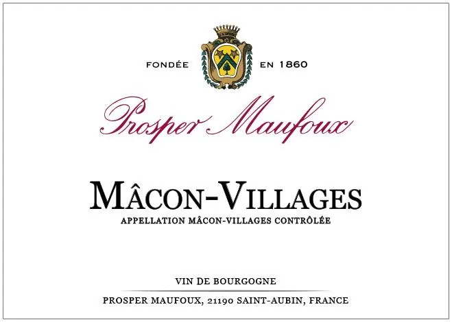 Macon Villages Chardonnay Bottle