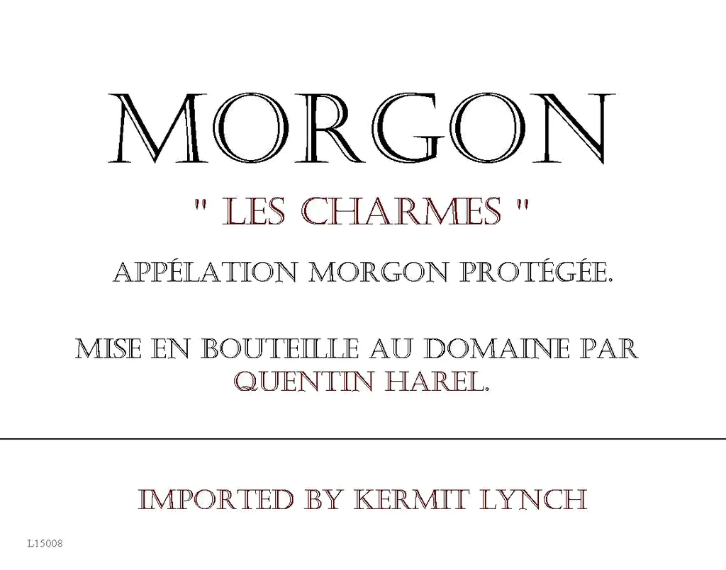 Morgon Les Charmes Bottle
