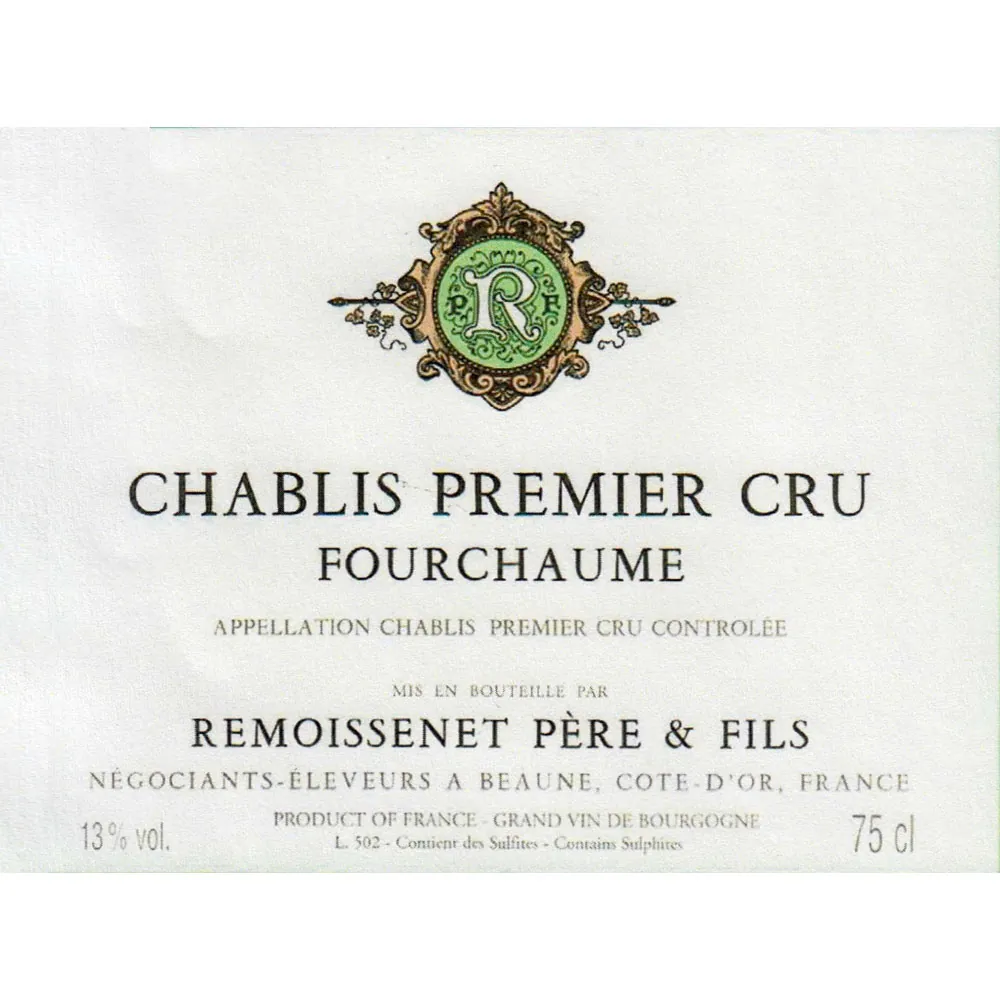 Chablis Fourchaume Premier Cru Bottle