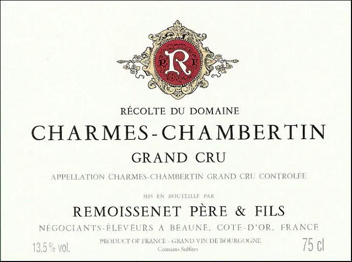 Charmes-Chambertin Grand Cru Bottle